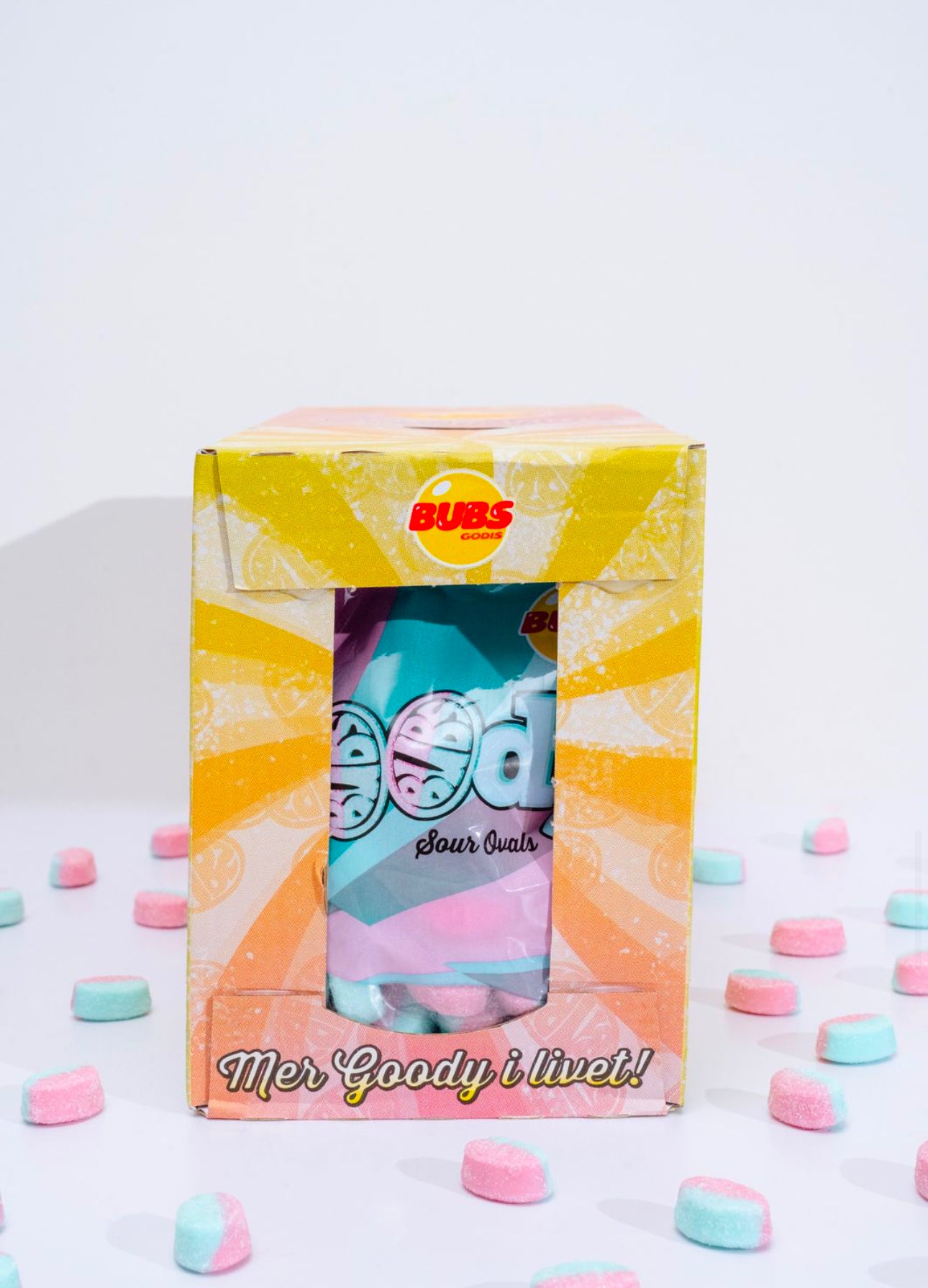 Bubs Swedish Candy - Sour Raspberry / Blueberry Micro Ovals - 12 Pack Case