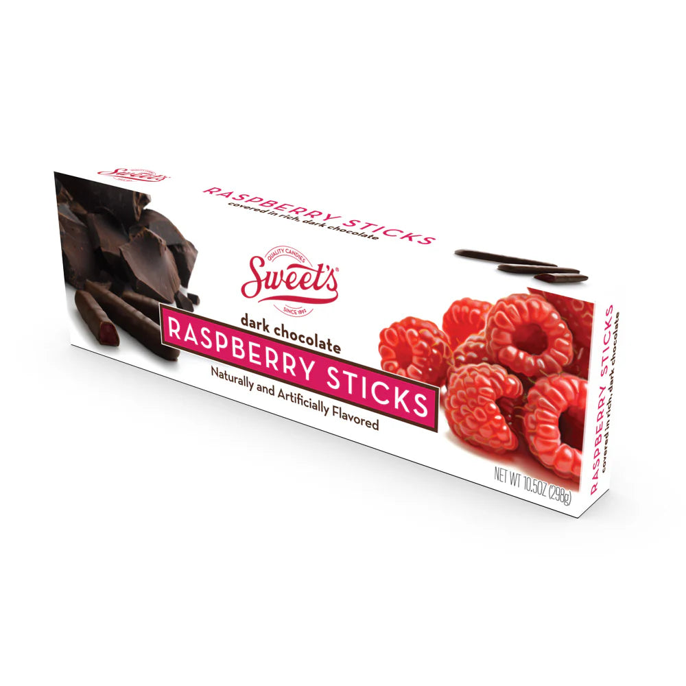 Sweet’s Dark Chocolate Raspberry Sticks (1 box) Sweet As Fudge