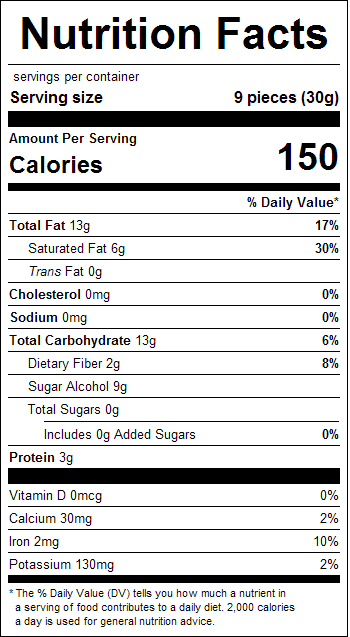 No Sugar Added Dark Chocolate Almonds (10 oz.)