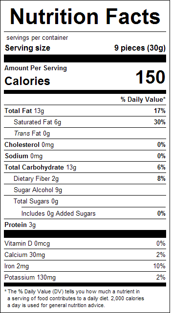 No Sugar Added Dark Chocolate Almonds (8 oz.)