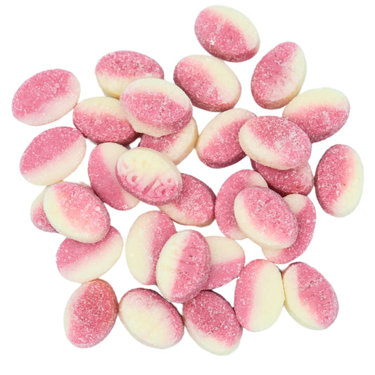 Swedish Bubs Mini Strawberry Vanilla Ovals 8 Lb Bulk Case