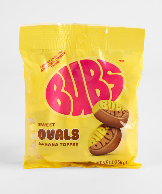 Bubs Sweet Banana Toffee Ovals 8 pack case