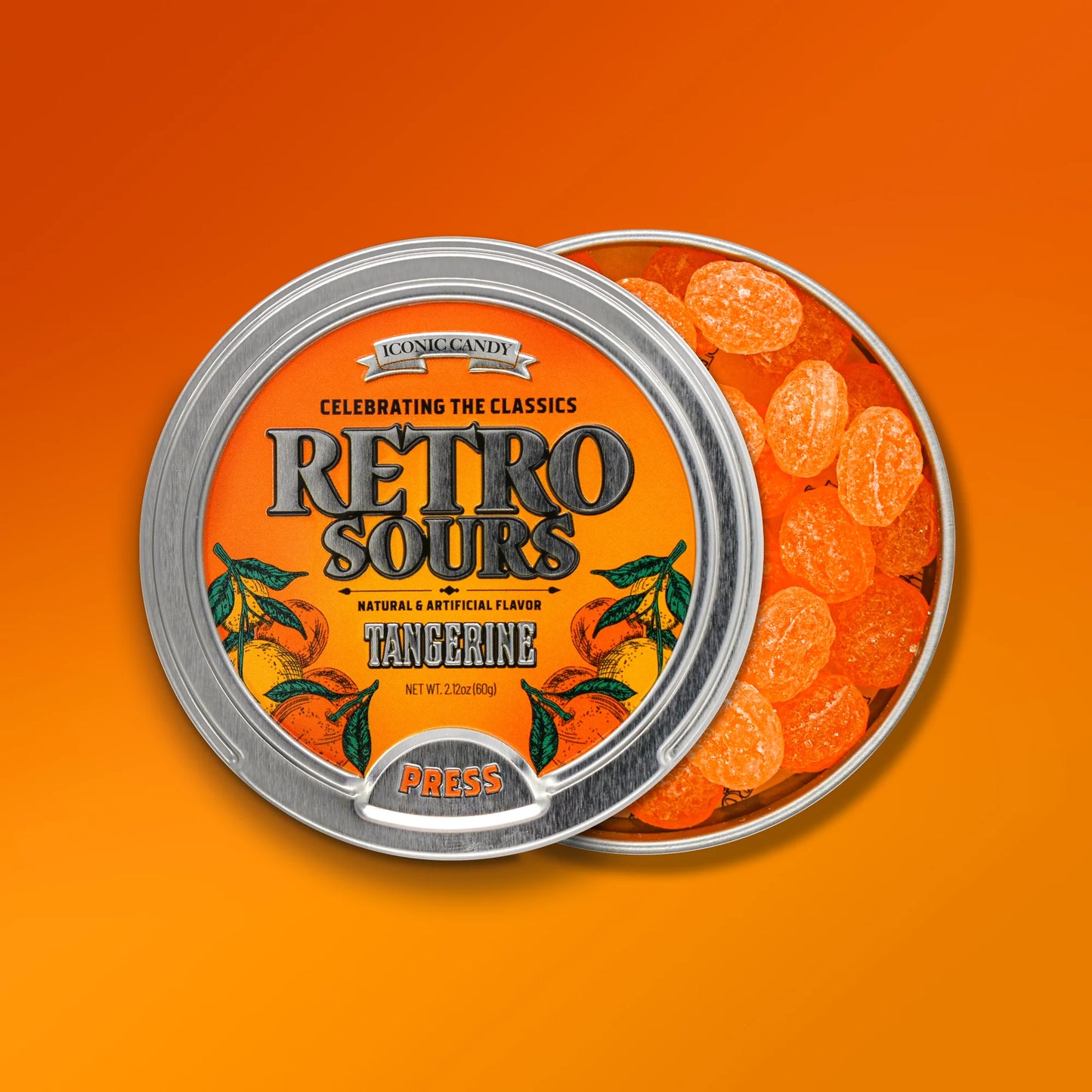 Retro Sours Tangerine Case of 8 Tins