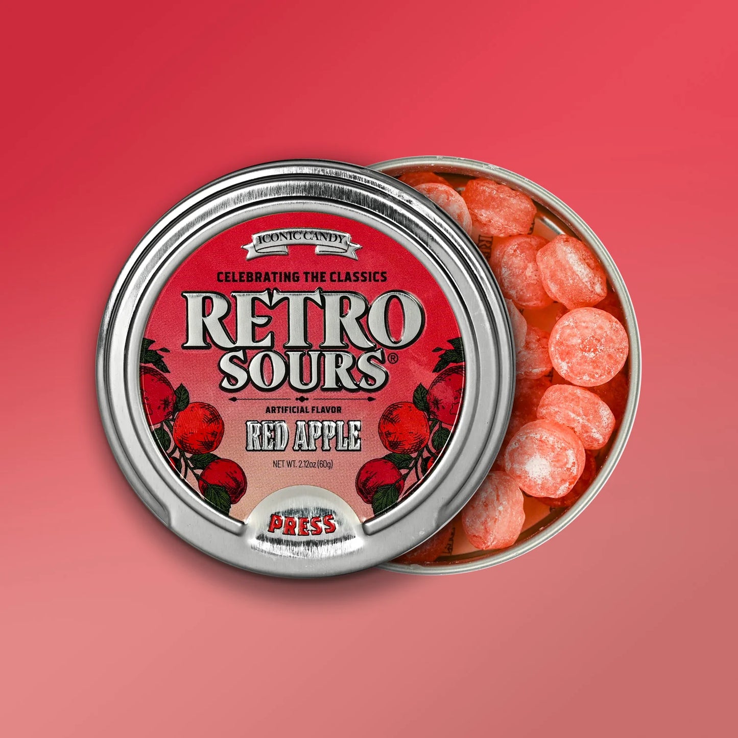 Retro Sours Red Apple Case of 8 Tins