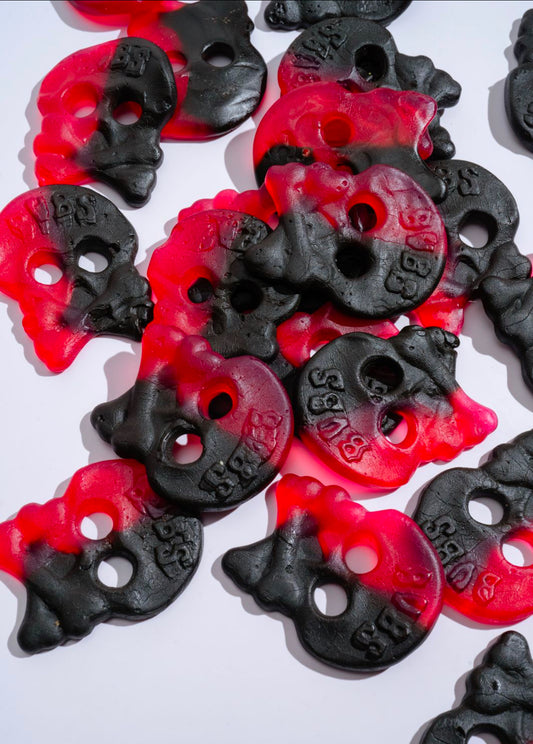 Bubs Raspberry Licorice Skulls