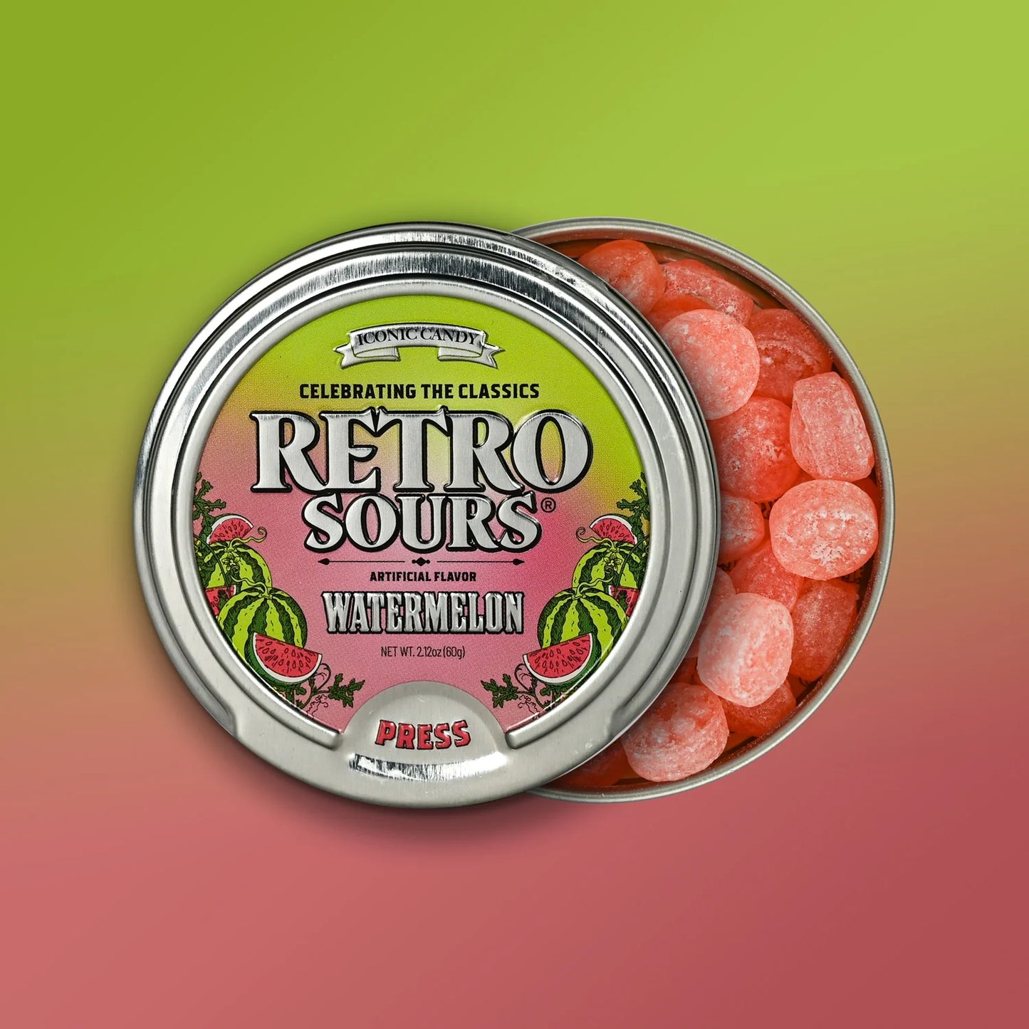 Retro Sours Watermelon Case of 8 Tins