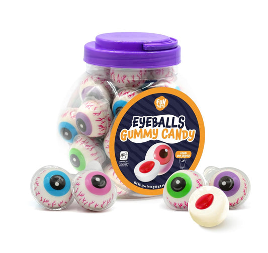 30 Count Eyeballs Gummy Candy – Jam Filled | 19-Ounce Jar, 12 Units Per Case