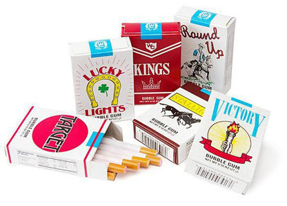 smoking bubble gum cigarettes 18x With Smoke Effect 90s Vintage Old School Candies Gift More Information Kosher No Brand WORLD CONFECTIONS Cases per Pallet 40 UPC 041396004104 UPC (inner) 041396094105 GTIN (case) 10041396004101 Bubble gum cigarettes. I remember