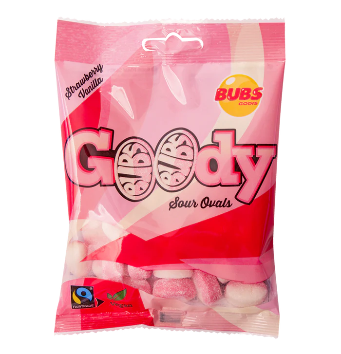 Bubs Goody Strawberry & Vanilla Sour Ovals