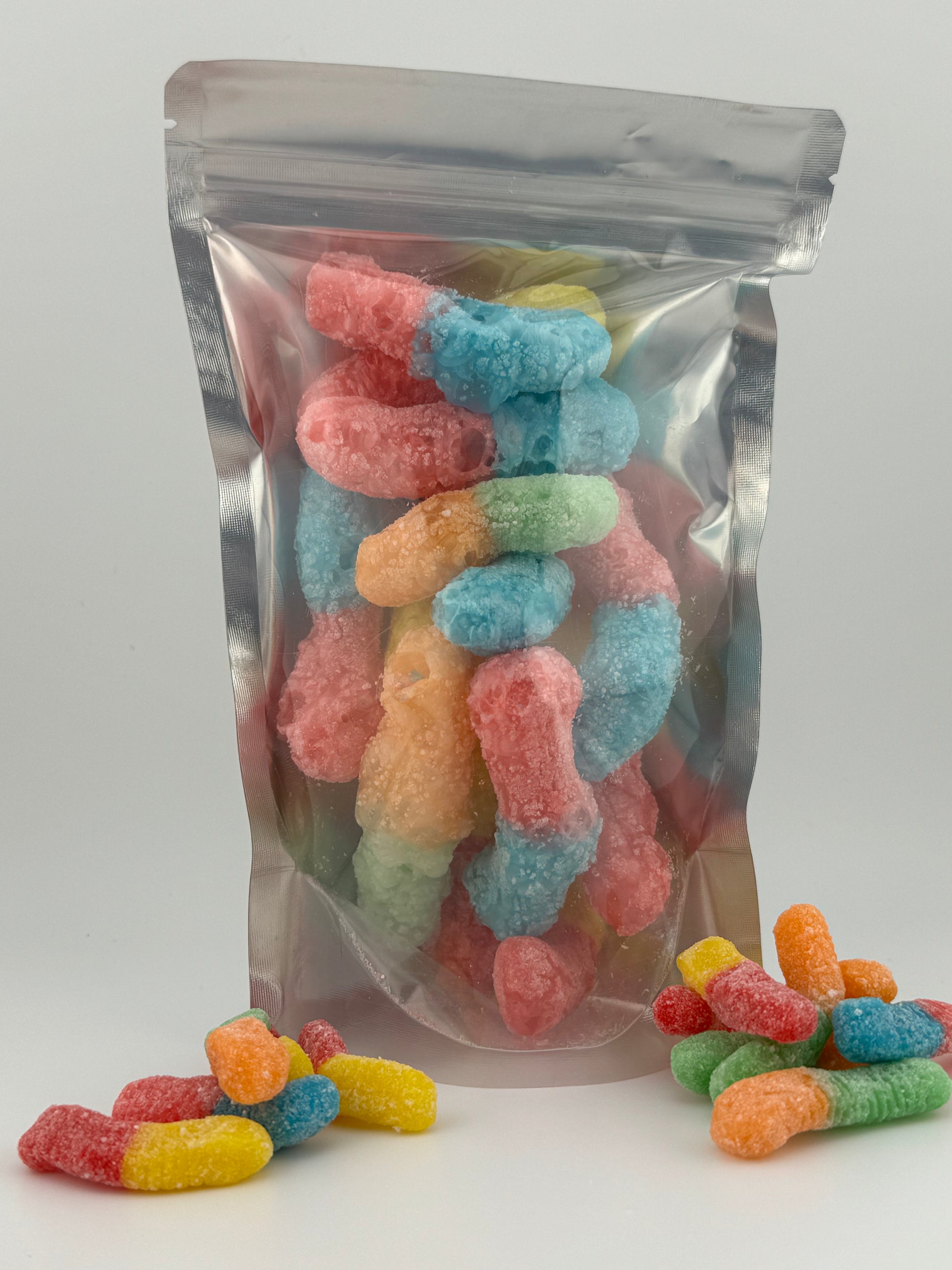 Freeze Dried Sour Neon Gummi Worms – Sweet As Fudge